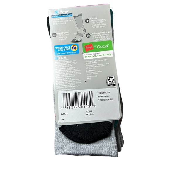 Hanes / Comfort Fit 4 Pair Crew Socks - Picture 4 of 7